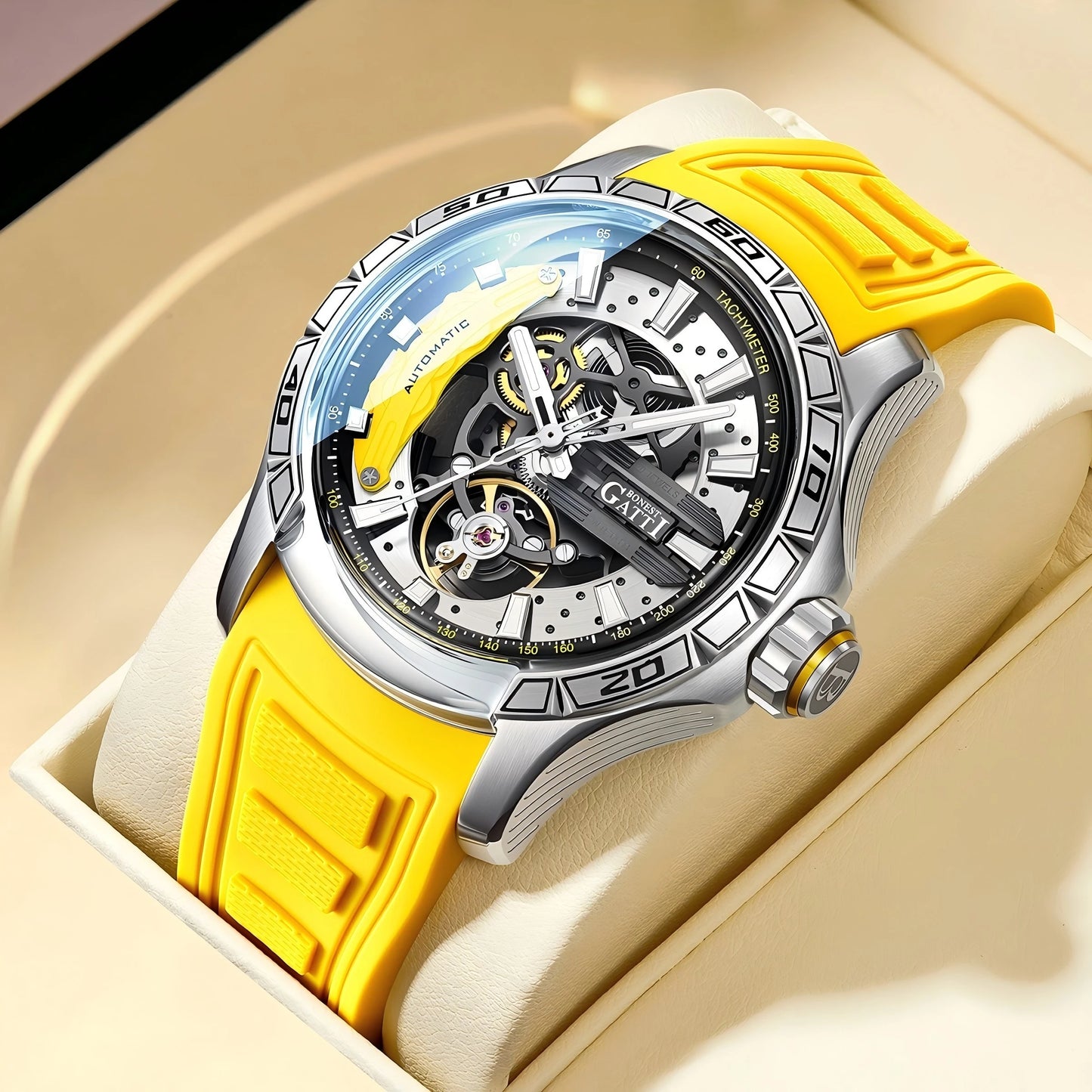 Montre Automatique Homme Squelette BONEST GATTI 2026 Édition Limitée Visibilité Nocturne Verre Saphir - Montre pour Hommes