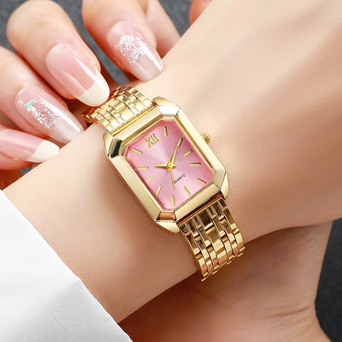 1/8PCS Fashion Rectangle Women Quartz Wristwatch Casual Ladies  Watches Girls Clock Reloj Mujer(Without Box)