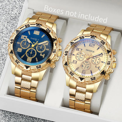 Lot de 2 montres d'affaires pour hommes, à la mode, avec cadran arabe et bracelet en acier, ensemble de montres à quartz pour hommes (sans boîte)