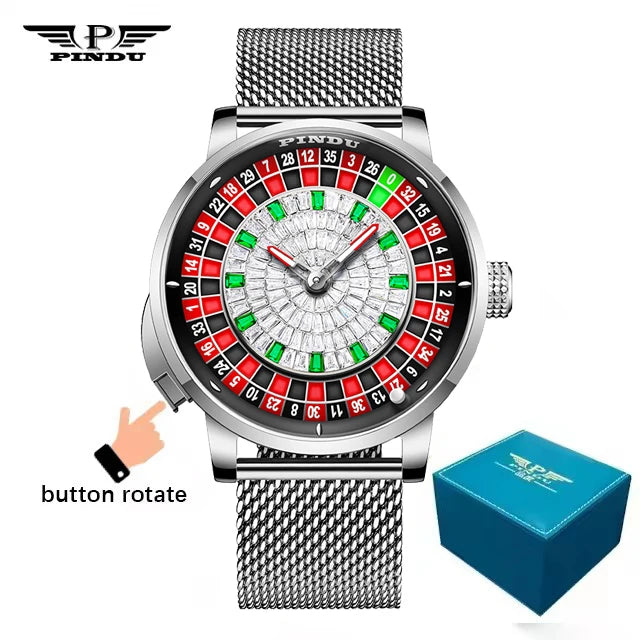 Montres PINDOU P6629 Roulette Montre Mécanique pour Homme à Mouvement Saphir