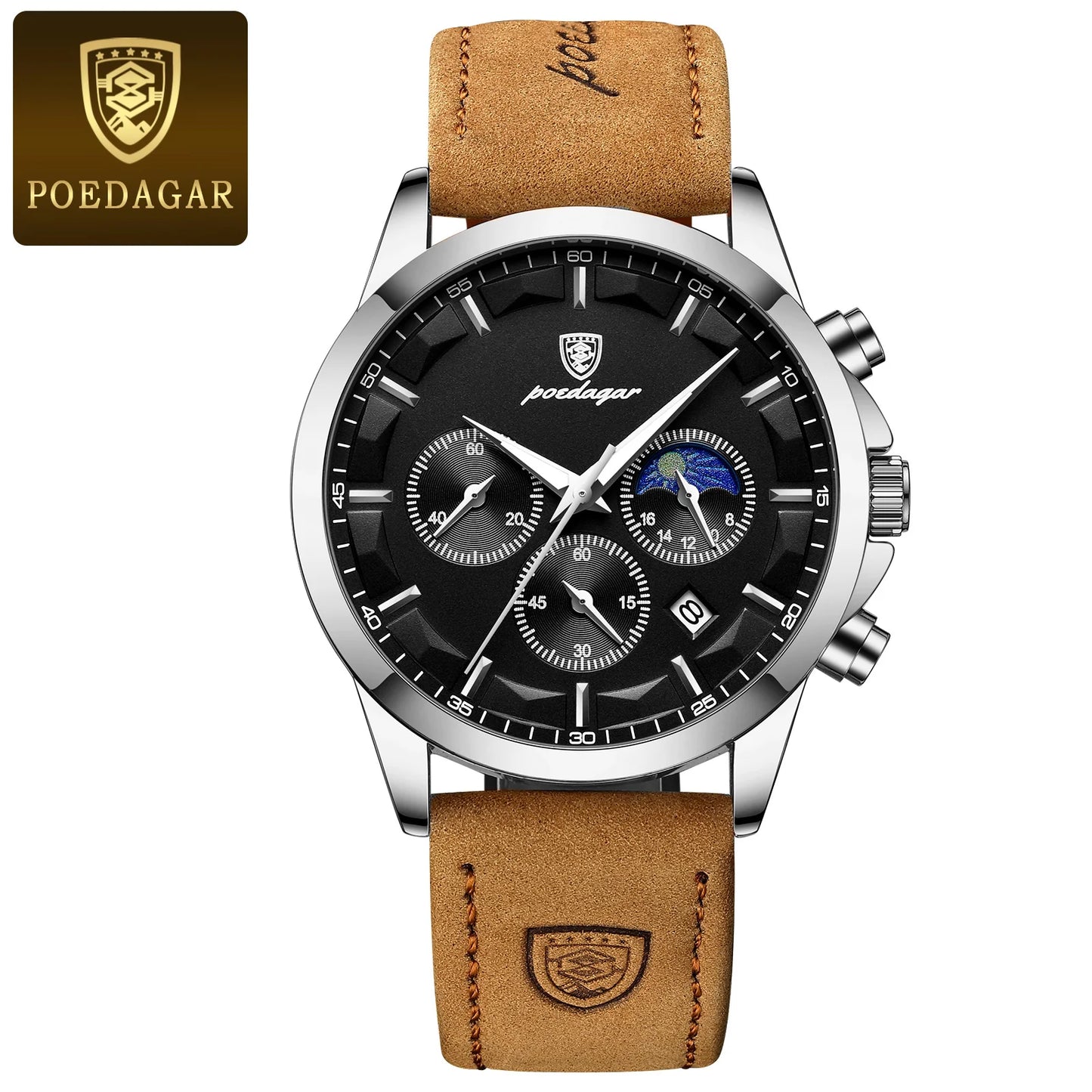POEDAGAR Original Military Chronograph Date Watch