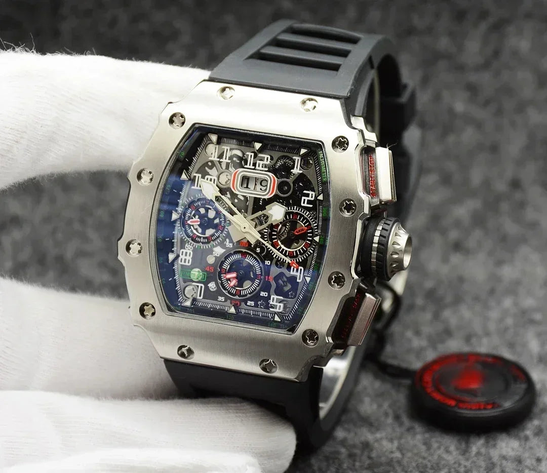 Montre RM en forme de tonneau de haute qualité, marque de luxe supérieure pour montre mécanique homme, montre automatique homme Montre Homme
