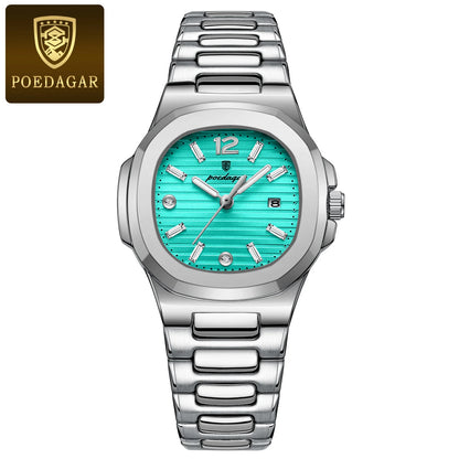 Montre-bracelet carrée pour femme POEDAGAR, lumineuse, étanche, avec affichage de la date, montre de luxe à quartz de haute qualité pour femmes, Reloj