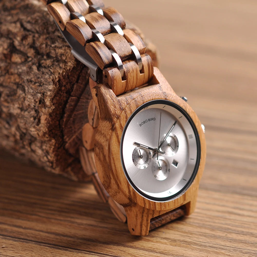 BOBOBIRD Customizable Engraved Wooden Watch for Men - Unique Personalized Birthday Gift for Dad Son Husband Boyfriend Special
