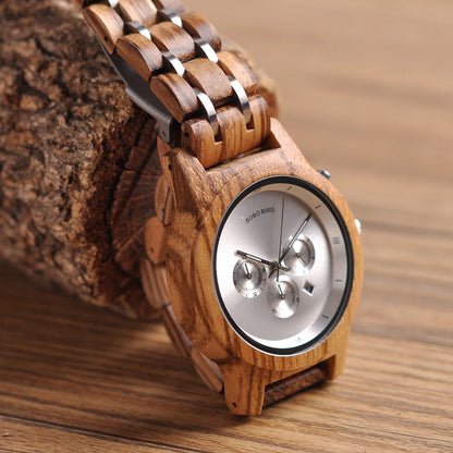 BOBOBIRD Customizable Engraved Wooden Watch for Men - Unique Personalized Birthday Gift for Dad Son Husband Boyfriend Special