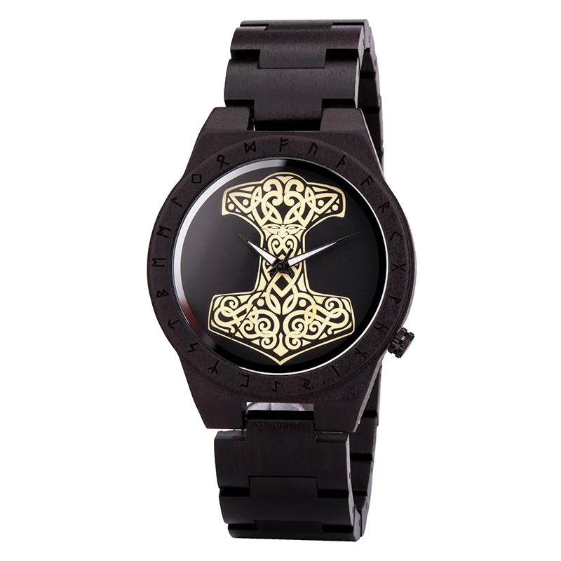 BOBO BIRD Montres en bois Relogio Masculino Montre pour hommes Symbole guerriers vikings Relojes Para Hombre часы мужские Logo personnalisé