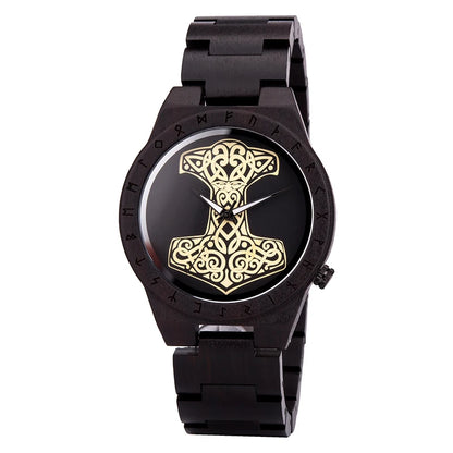 BOBO BIRD Montres en bois Relogio Masculino Montre pour hommes Symbole guerriers vikings Relojes Para Hombre часы мужские Logo personnalisé