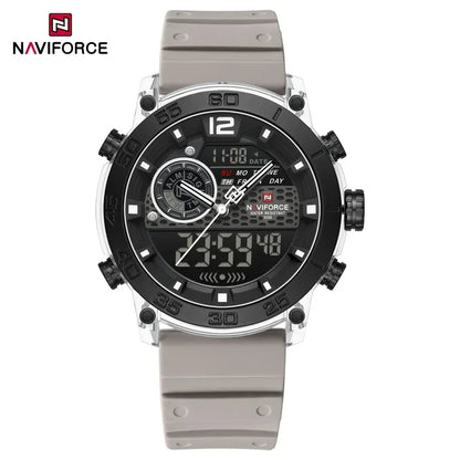 NAVIFORCE Nouvelle Montre-bracelet de Sport Multifonctionnelle pour Hommes, Légère, à Quartz, avec Chronomètre, Double Affichage de l'Heure et Lumière Nocturne, pour Garçons
