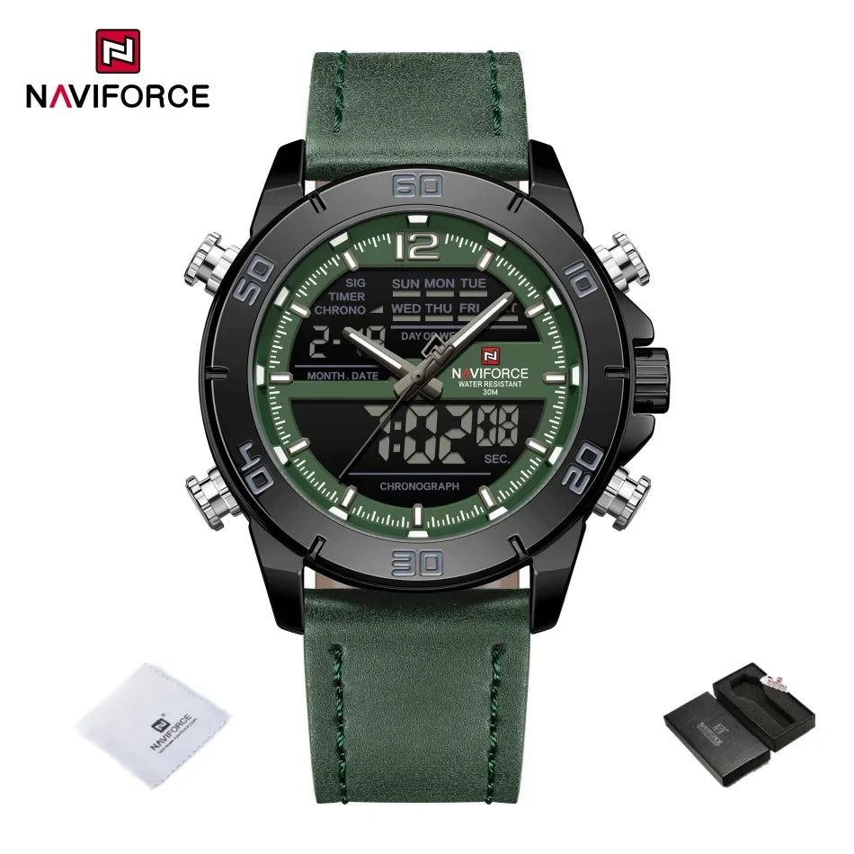 NAVIFORCE NF9253L Genuine Leather Band Luminous Date Clock