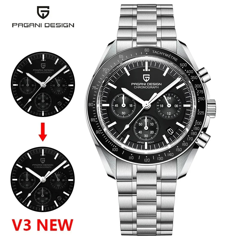 2026 New PAGANI DESIGN Mens Watches Top Brand Luxury Automatic Quartz Chronograph Waterproof Sport Stainless Steel Clock Relogio