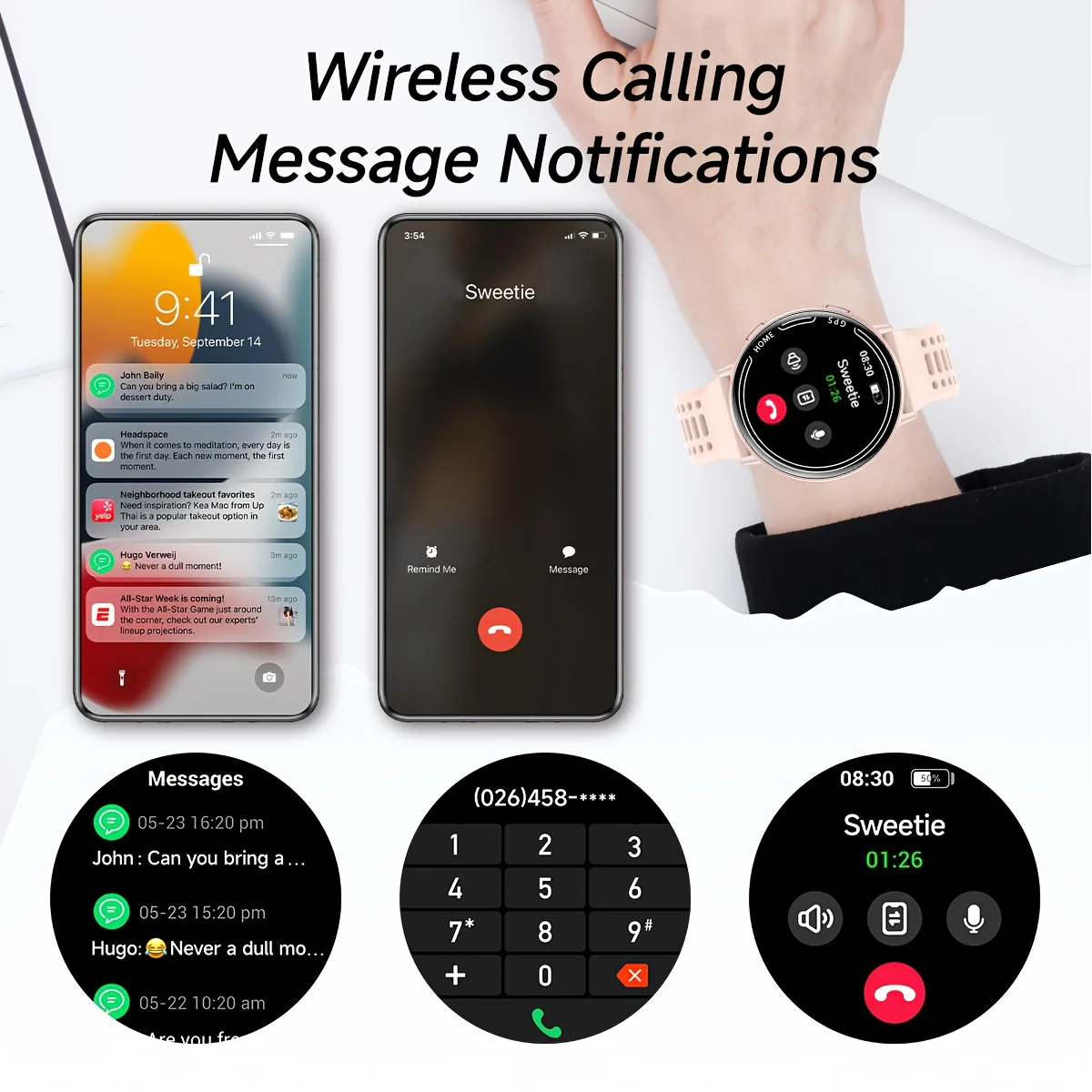 Nouvelle smartwatch GPS chaude AMOLED 1,43, Boussole, étanche IP68, appel Bluetooth, montre multisports, cadeau pour hommes et femmes pour Android