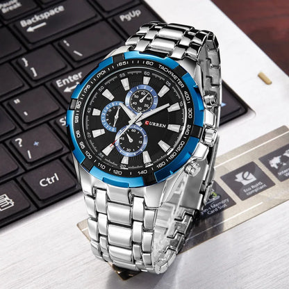 CURREN 8023 Montre à Quartz Homme Étanche Sport Militaire Montres Hommes Affaires Acier Inoxydable Montre-bracelet Horloge Masculine reloj hombre
