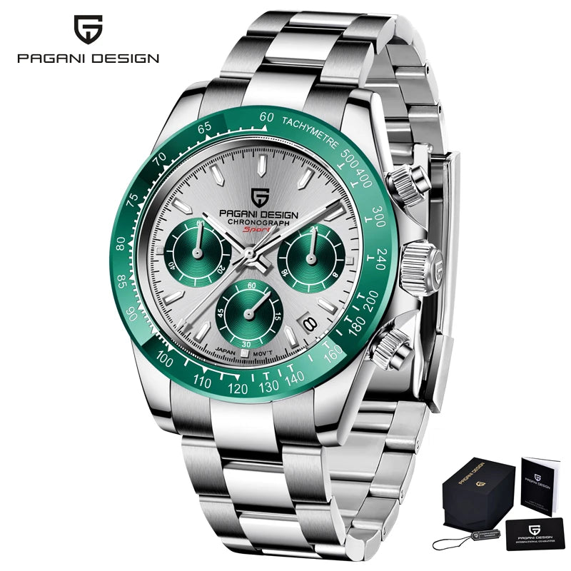PAGANI DESIGN 2026 NOUVEAU 1664 Montre homme cadran météorite Montre de luxe en saphir à quartz pour hommes Chronographe sport pour hommes Reloj Hombre