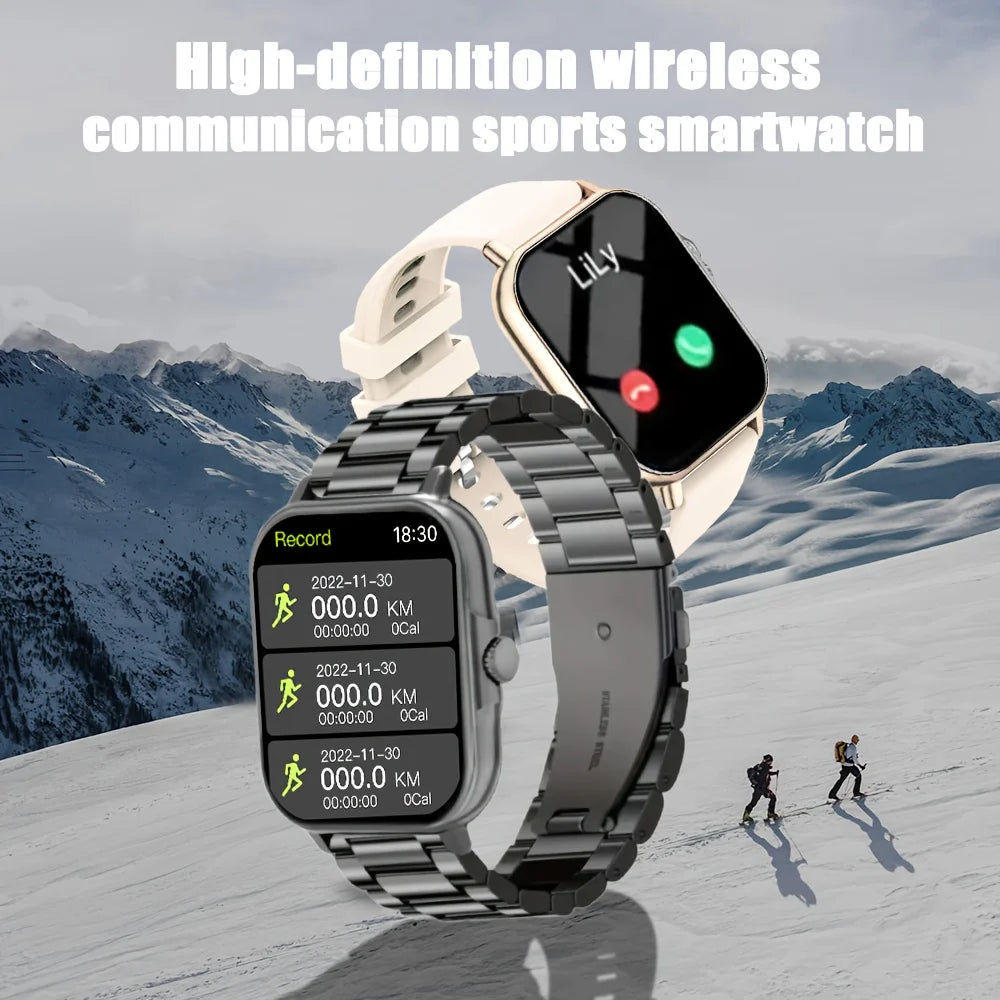 LAXASFIT 2026 Nouvelle Montre Connectée Appel Bluetooth Lecture Musique Surveillance Fréquence Cardiaque & Pression Artérielle Cadeau de Noël Unisexe
