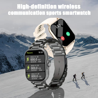 LAXASFIT 2026 Nouvelle Montre Connectée Appel Bluetooth Lecture Musique Surveillance Fréquence Cardiaque & Pression Artérielle Cadeau de Noël Unisexe