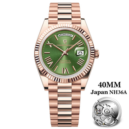 PAGANI DESIGN 2026 Nouvelle Montre Automatique Luxe Or Rose DD40 Pour Homme NH36A Montre-Bracelet Mécanique Homme Étanche en Acier Inoxydable