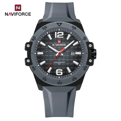 Nouvelle montre homme NAVIFORCE, style mode, mouvement à quartz de luxe, bracelet sport en silicone, étanche et lumineuse, cadeau pour homme