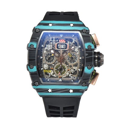 Nouvelle génération de montre de sport creuse, design professionnel, montre moderne, mécanisme sportif, mouvement à quartz, petits trois disques, montre artisanale