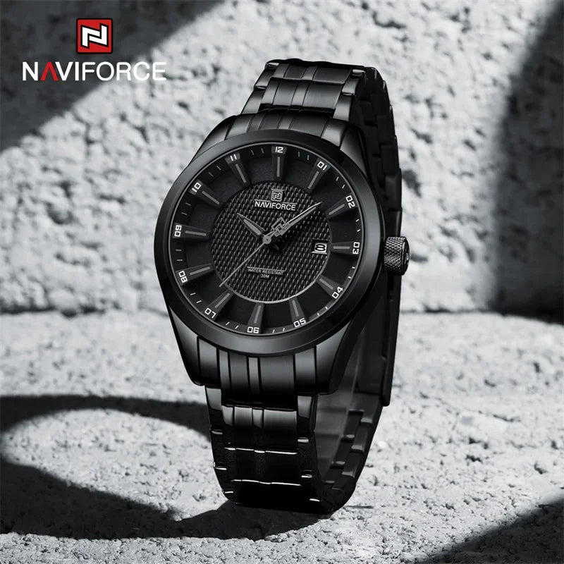 Montre NAVIFORCE Homme de Marque Haut de Gamme Étanche Quartz Business Décontractée Montres-bracelets Bracelet Acier Inoxydable Date Horloge Relogio Masculino