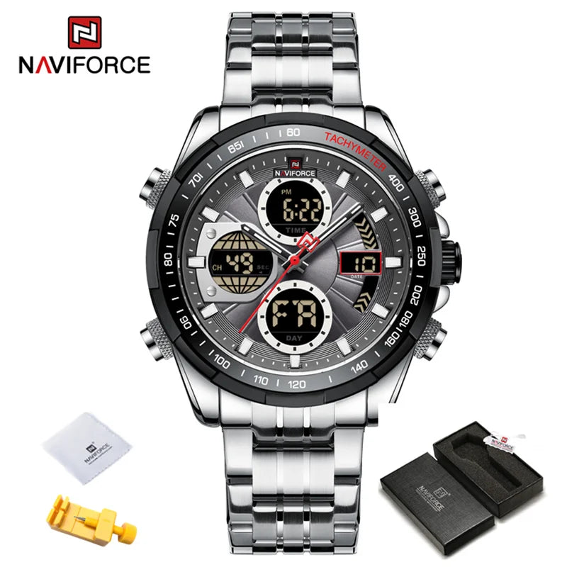 NAVIFORCE NF9197 Analog Digital Chronograph Calendar Watch