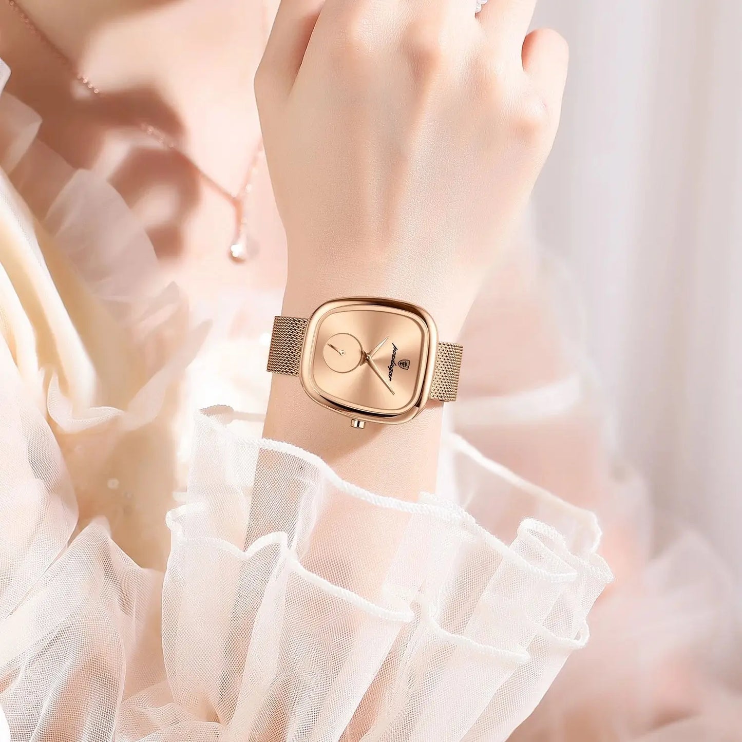POEDAGAR Montre Femme Luxe Marque Étanche Acier Inoxydable Maille Montres Femme Mode Élégante Quartz Montre-Bracelet Femme Reloj