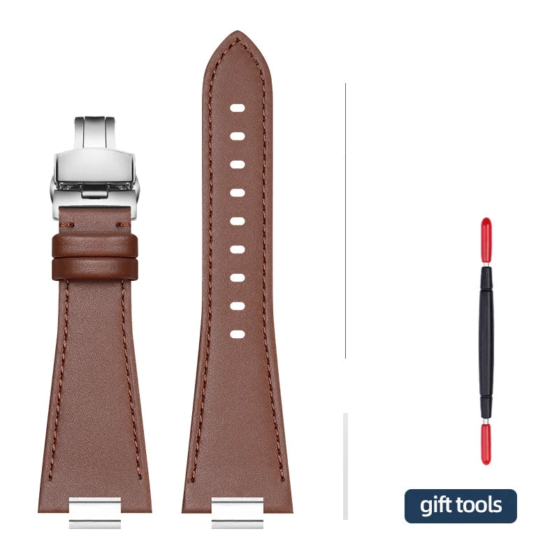 27 * 12mm 1853 PRX T137 watch strap for Tissot PRX men 40mm T137.407/T137.417 raised strap plain/bamboo/lychee pattern watchband