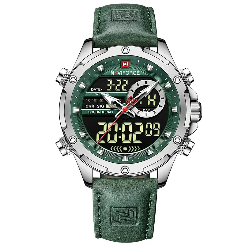 NAVIFORCE NF9208 Digital Men Military Watch Waterproof Wristwatch LED Quartz Clock Sport Big Watches
