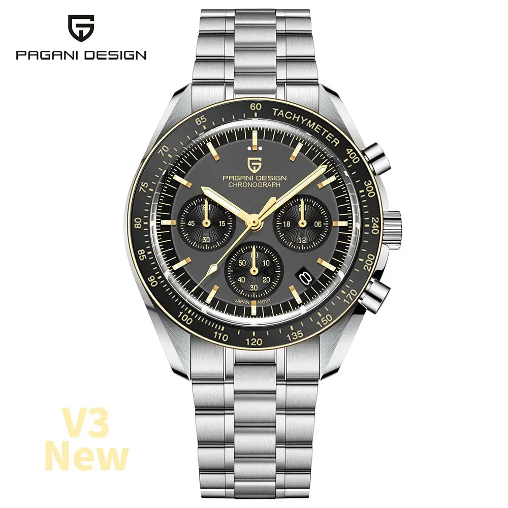 PAGANI DESIGN 2026 Nouvelle V5 PD1701 Montres Homme Luxe Montre à Quartz Homme Sport Vitesse Chronographe Verre Saphir AR Étanche 100M
