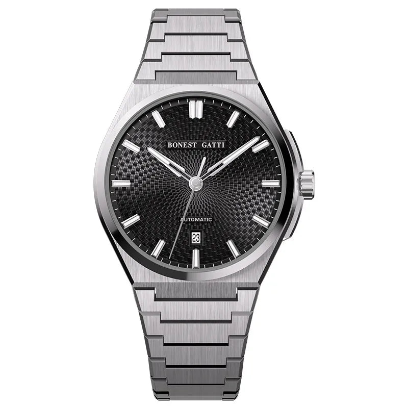 Montre Automatique Homme BONEST GATTI Luxe 39mm Mécanique Étanche 50M Saphir Lumineuse