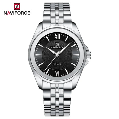NAVIFORCE Ladies 3ATM Waterproof Quartz Watch Simple Fashion Stainless Steel Watchband Woman Quartz Watch Gifts For Women NF5067