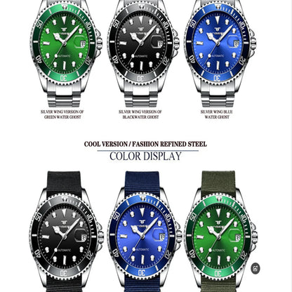 FNGEEN 9001 Luxury Brand Men Watch Steel Tourbillon Skeleton Mechanical Watches Luminous Automatic Date Diamond Wristwatch
