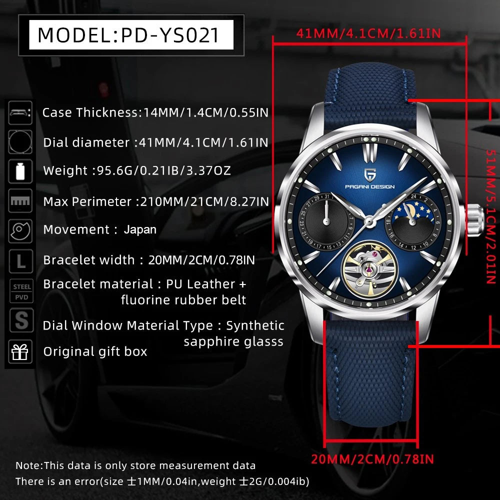PAGANI DESIGN PD-YS021 Automatic Mechanical Tourbillon Watch