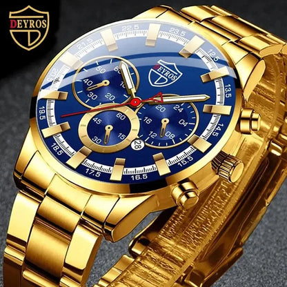 Montre Bracelet Homme Mode Affaires Acier Inoxydable Quartz Calendrier Date Décontractée Sport Lumineuse