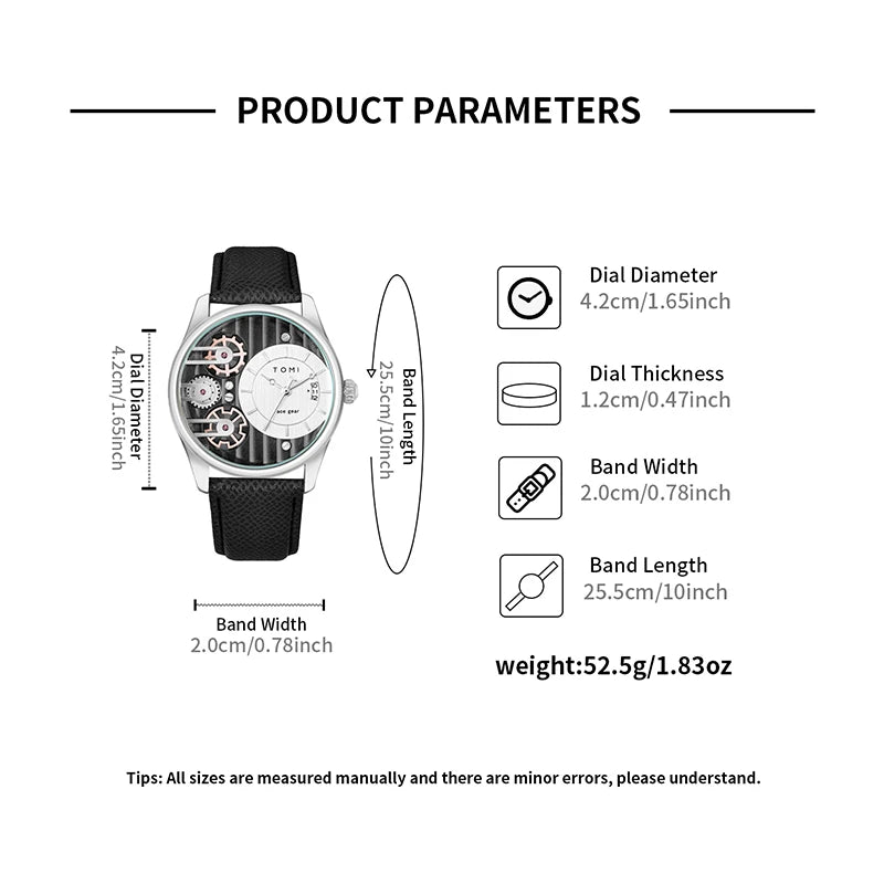Coffret Cadeau Homme TOMI – Montre Combinée Luxe et Simple Affaires, Bracelet Amovible, Montre à Quartz pour Homme, Cadeau de Fête