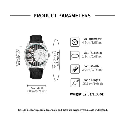 Coffret Cadeau Homme TOMI – Montre Combinée Luxe et Simple Affaires, Bracelet Amovible, Montre à Quartz pour Homme, Cadeau de Fête