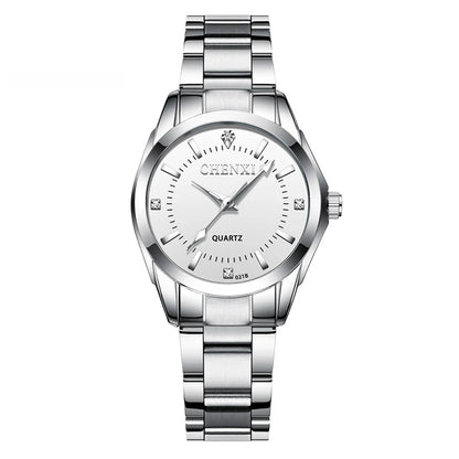 CHENXI 021B Women's Watch Simple Design Luxury Stainless Steel Women Quartz Wristwatch Rhinestone Dial Watches Gift for Ladies