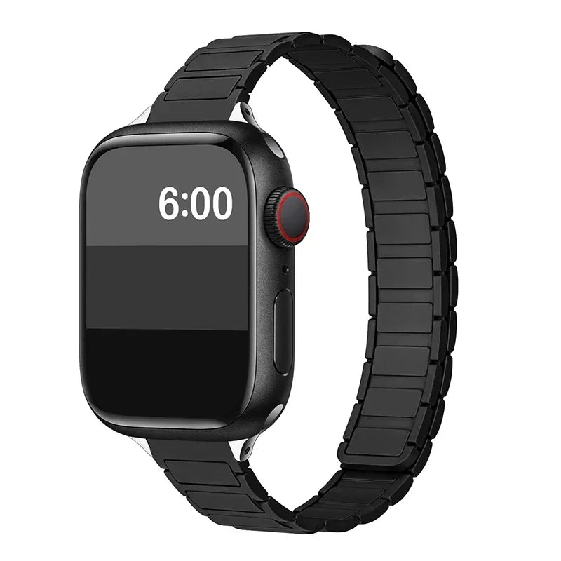 Bracelet fin en silicone à sangle magnétique pour femme pour Apple Watch S11 10 46/42mm 45mm 44 38mm 40mm 41mm 42mm iWatch SE 9 8 7 6 5 4 3 2 1