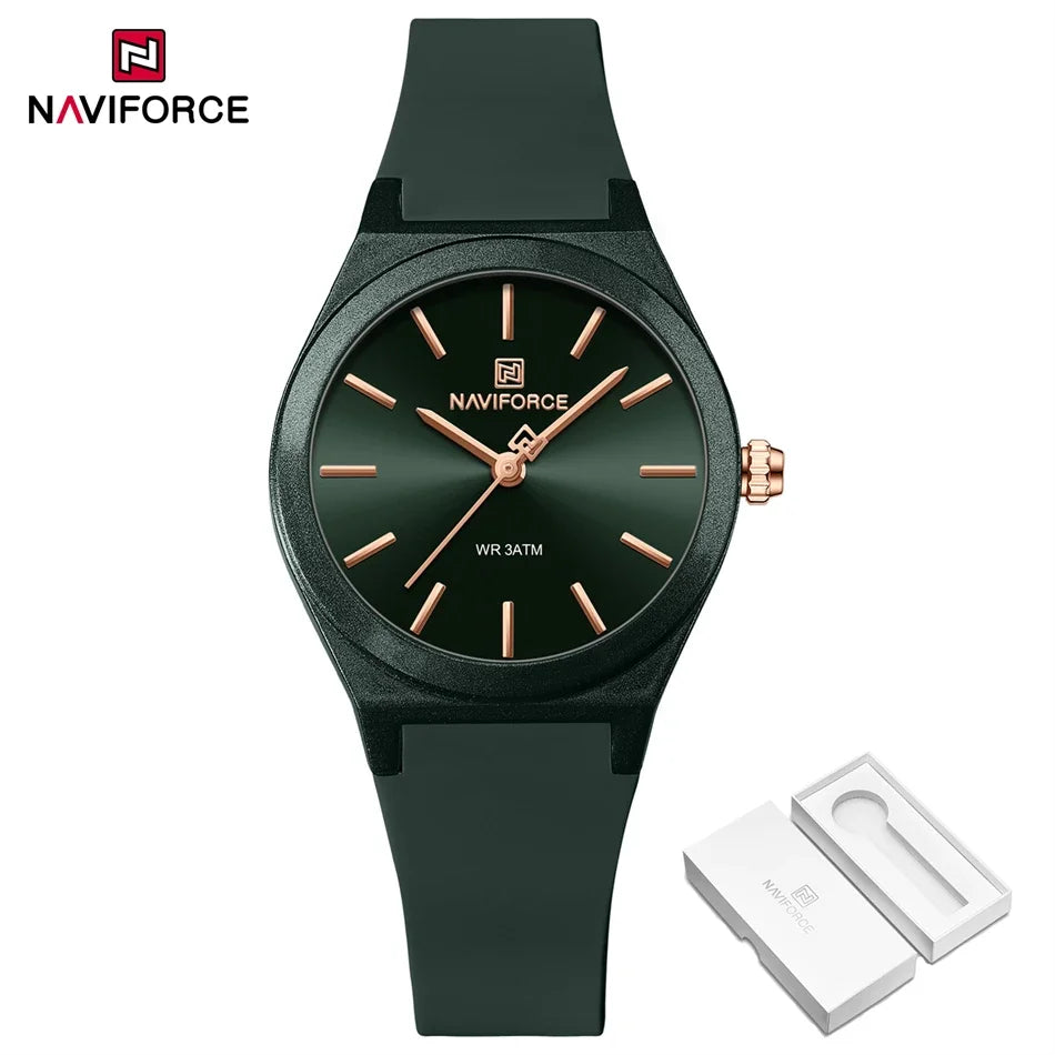 Montres NAVIFORCE NF5056 pour femmes, bracelet en silicone souple de haute qualité