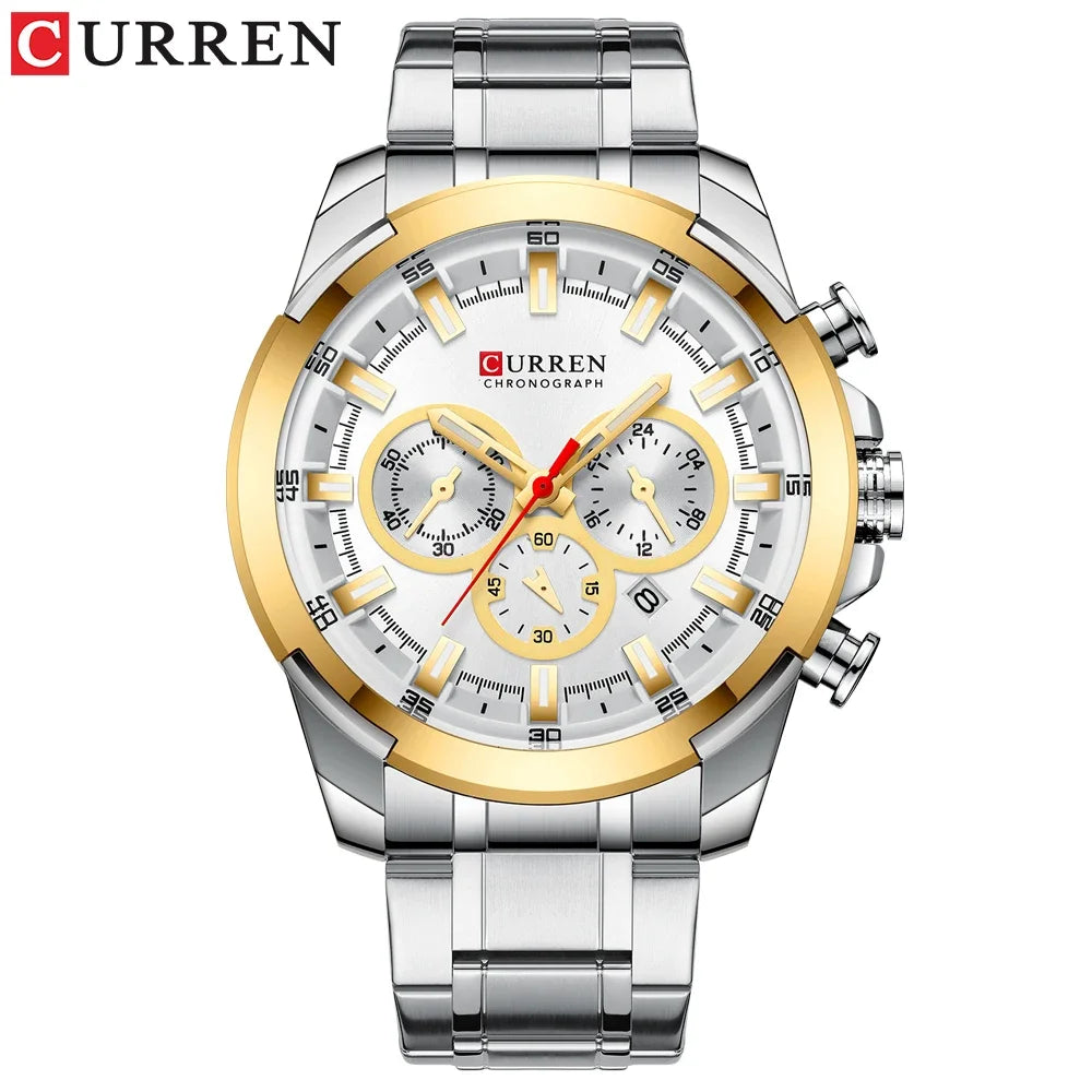 Montre à quartz CURREN pour hommes, marque de luxe, mode, affaires, montres en acier étanches pour hommes, montre-bracelet de sport, Relogio Masculino