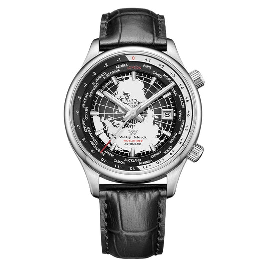 WM Watch Automatic Mechanical Men Watches High Quality Sapphire World Time Original Recognized Brand Welly Merck Watch Man WM057