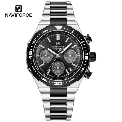 NAVIFORCE Montres Homme Quartz Tendance Affaires Classique Étanche Bracelet Acier Inoxydable Montre-bracelet Nouvelle horloge Homme en 2024