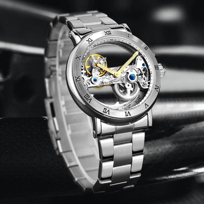 2026 Montre-bracelet de luxe originale en acier inoxydable avec squelette, tourbillon, automatique, mécanique, étanche et lumineuse pour homme