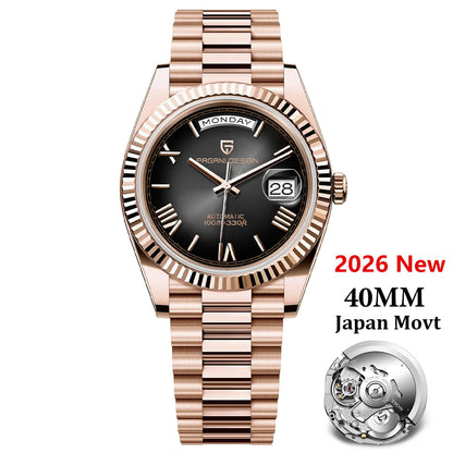 PAGANI DESIGN Montres Hommes DD40 Or Blanc Luxe Montre Automatique Hommes TMI NH36A Date Semaine Montres Mécaniques Pour Hommes Nouveauté 2026