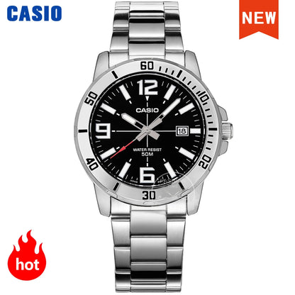 Montre Casio pour homme, bracelet en acier inoxydable, styles professionnels, relogio masculino MTP-VD01D
