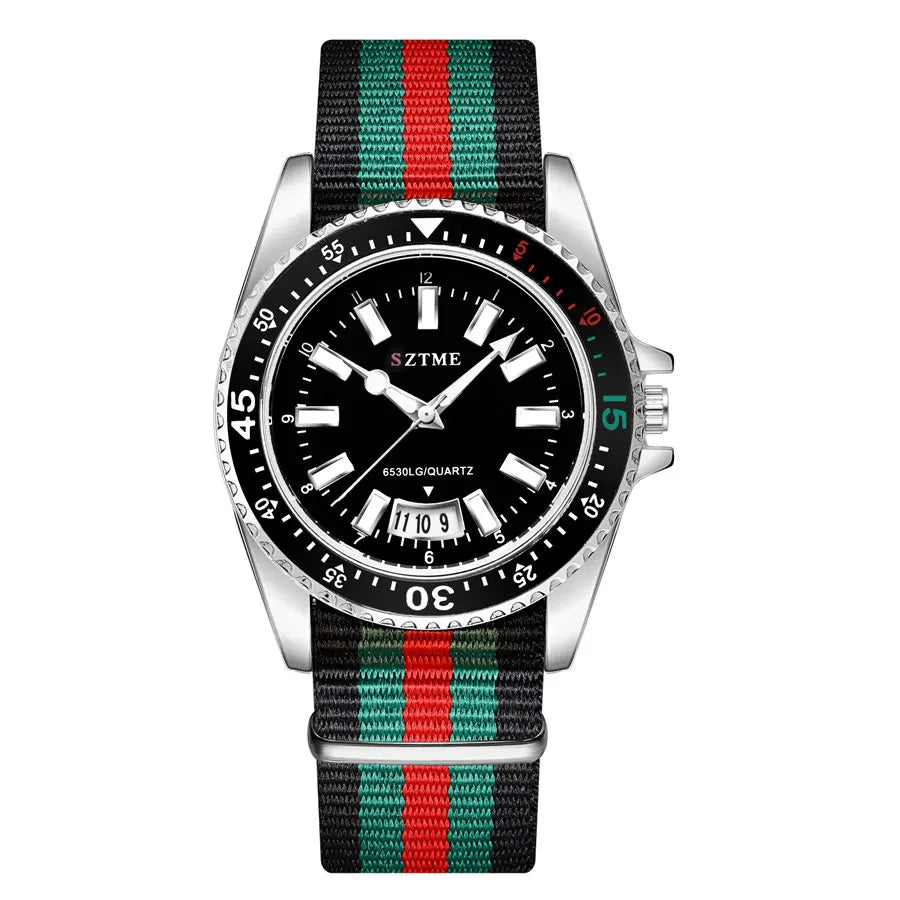 Nouvelle montre de calendrier à bracelet en nylon pour homme, luxueuse et simple montre à quartz de nuit pour hommes et femmes d'affaires