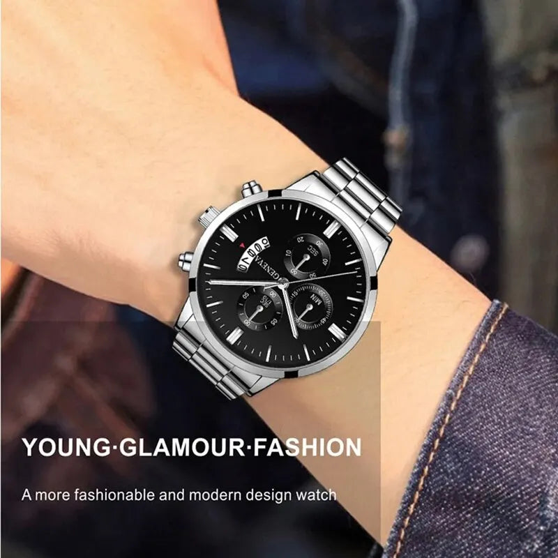 Montre Bracelet Homme Luxe Calendrier Quartz Montre-Bracelet Affaires Homme Montre Horloge Homme Bracelet