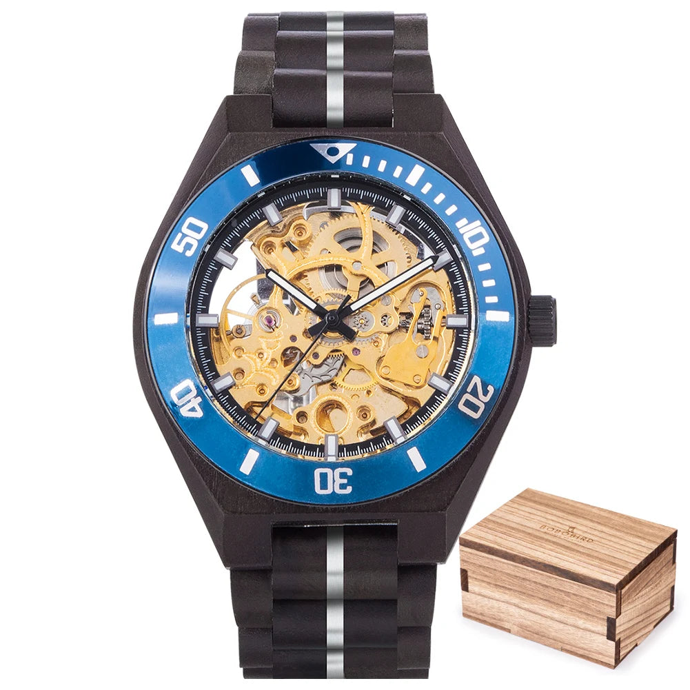 BOBO BIRD Montre Mécanique en Bois Homme Relogio Masculino Grandes Montres Homme Marque de Luxe Montres bracelet homme Dropshipping