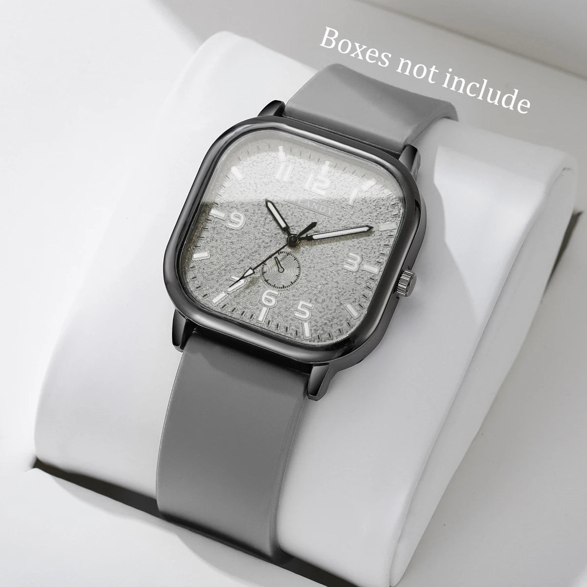 Montre Femme Tendance Carrée Décontractée Bracelet en Silicone Montres à Quartz Montre de Sport pour Hommes Femmes Étudiants (Sans Boîte)