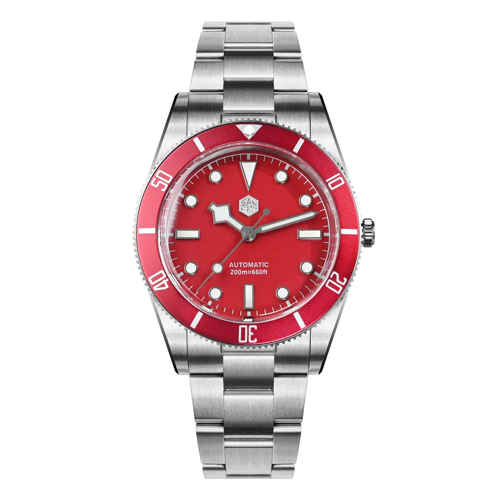 San Martin Nouvelle Montre Plongeur Homme Vintage BB54 Améliorée 37mm ST2130 Automatique Mécanique Saphir Lumineux Étanche 200m SN0138