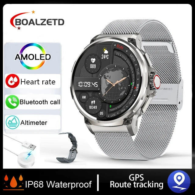710mAh Battery Ultra GPS Smart watches Compass Watches Waterproof NEW For Men Women 2025 New Sports GPS Military Smart Watch Men